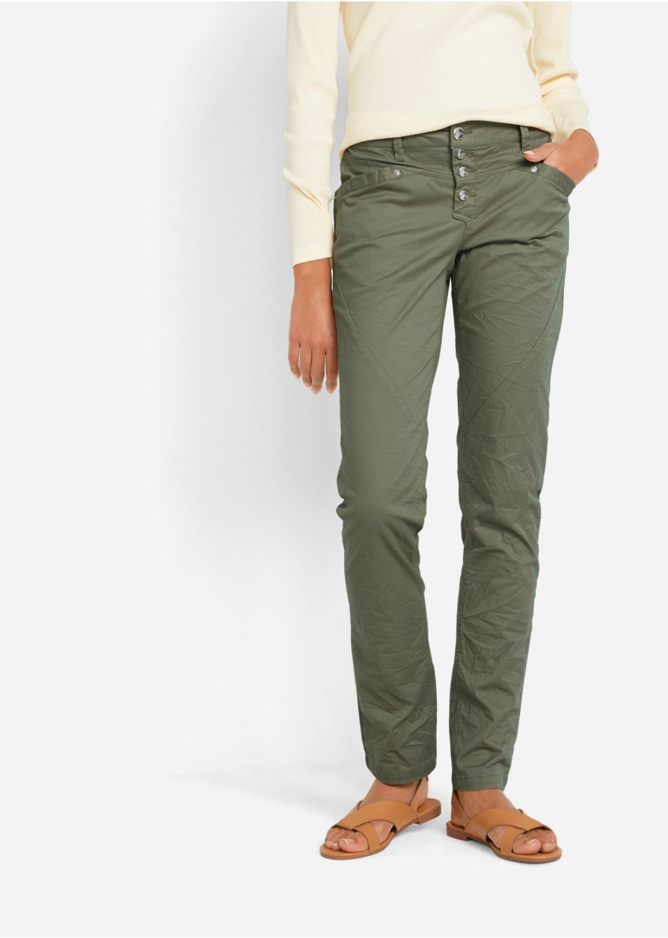 Pantalon extensible effet froissé