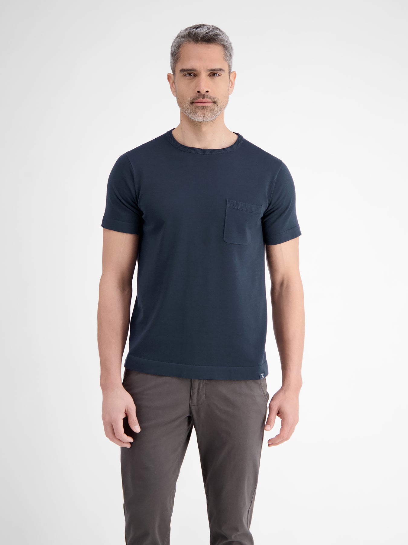 Strick-T-Shirt mit Brusttasche