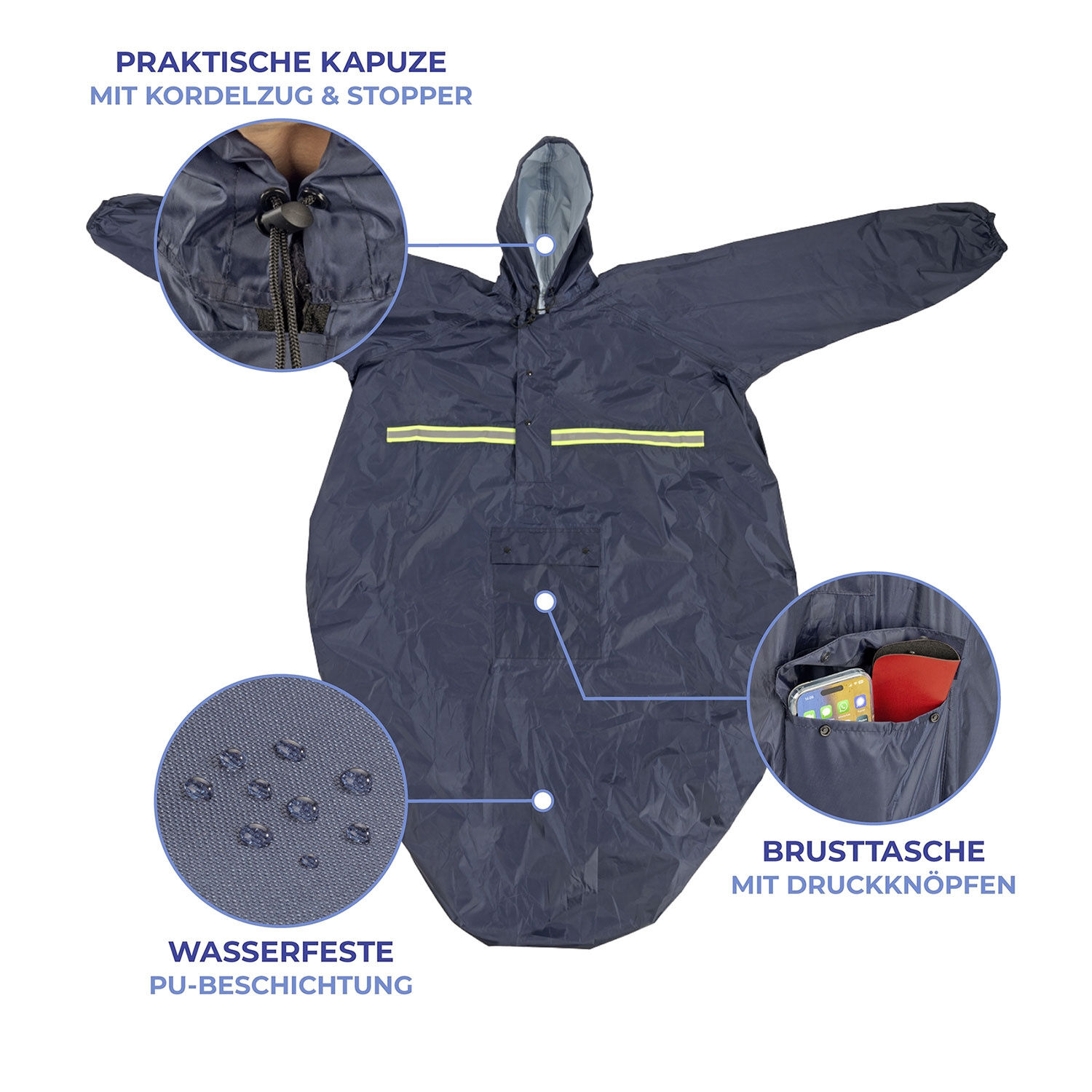 Rollstuhl-Regencape mit Ärmel
