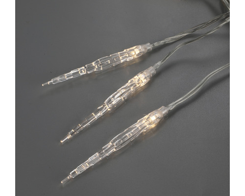 Lafiora ijspegelverlichtingsketting, 11,9 m lang + 10 m aansluitsnoer, 120 LED's, warm wit licht, inclusief timer en dimmer