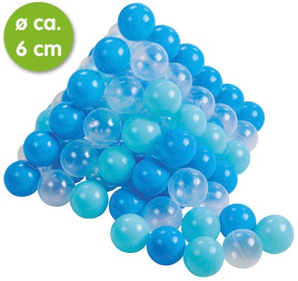 Knorrtoys® Bällebad-Bälle »100 Stück, soft blue/blue/transparent« 100 Stück
