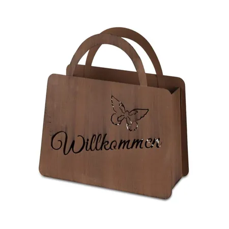 Formano Deko Tasche Willkommen Metall/Rost