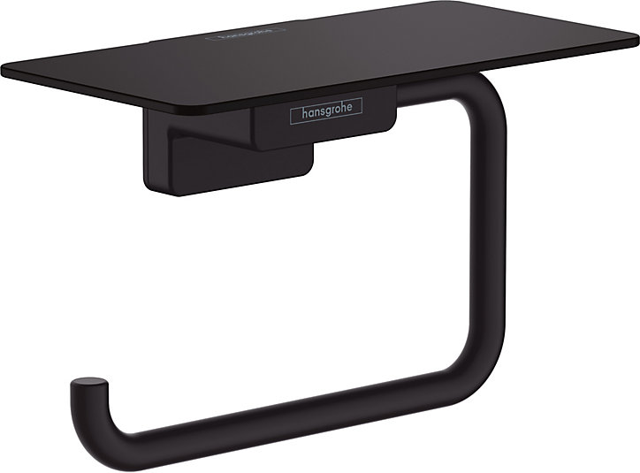 Porte rouleau papier toilette mural avec tablette noir mat Addstoris Hansgrohe