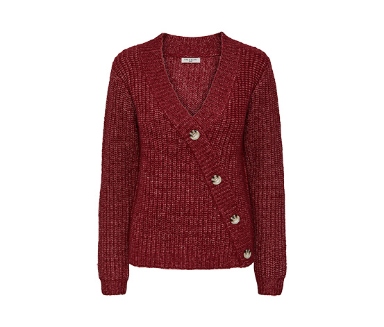 Grobstrick-Cardigan, rot