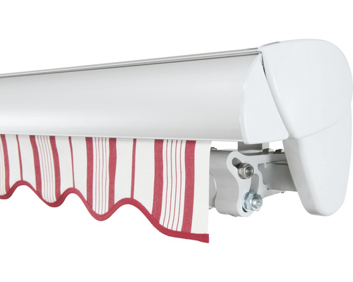 SOLUNA Semi-Cassette Zonnescherm Classic 2.5x1.5 Stoffen Dessin 7838 Frame E6EV1 Zilver Geanodiseerd Aandrijving rechts incl. motor, wandschakelaar