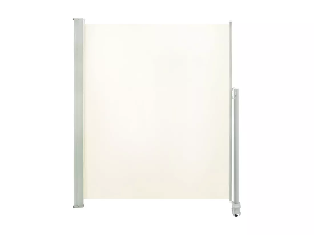Auvent latéral rétractable de patio 160 x 300 cm Blanc cassé