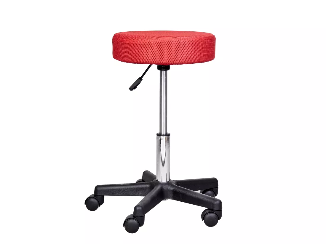 Tabouret massage a roulettes reglable en hauteur pivotant avec trois couleurs de housse de protection