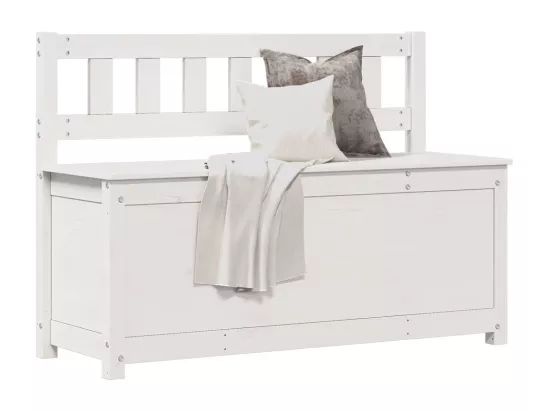 Banc Blanc 110x41x76,5 cm Bois de pin massif