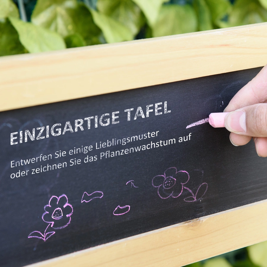 Outsunny Pflanztisch mit Haken natur