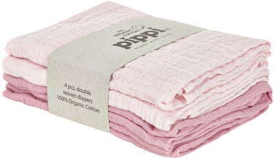 Pippi Musselinteppe 4-pack, Shrinking Violet