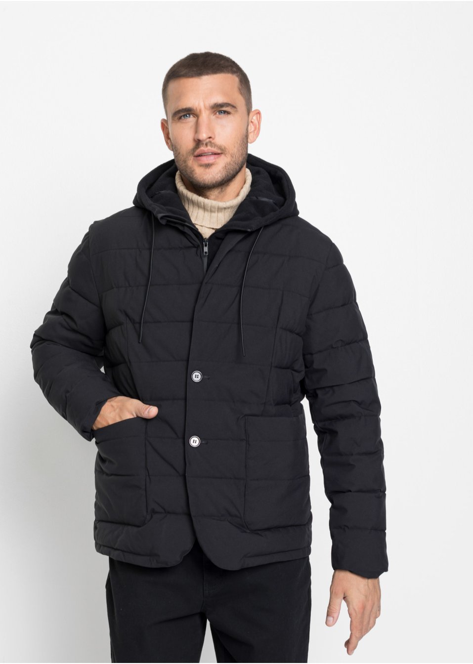 Veste matelassée avec polaire coupe-vent