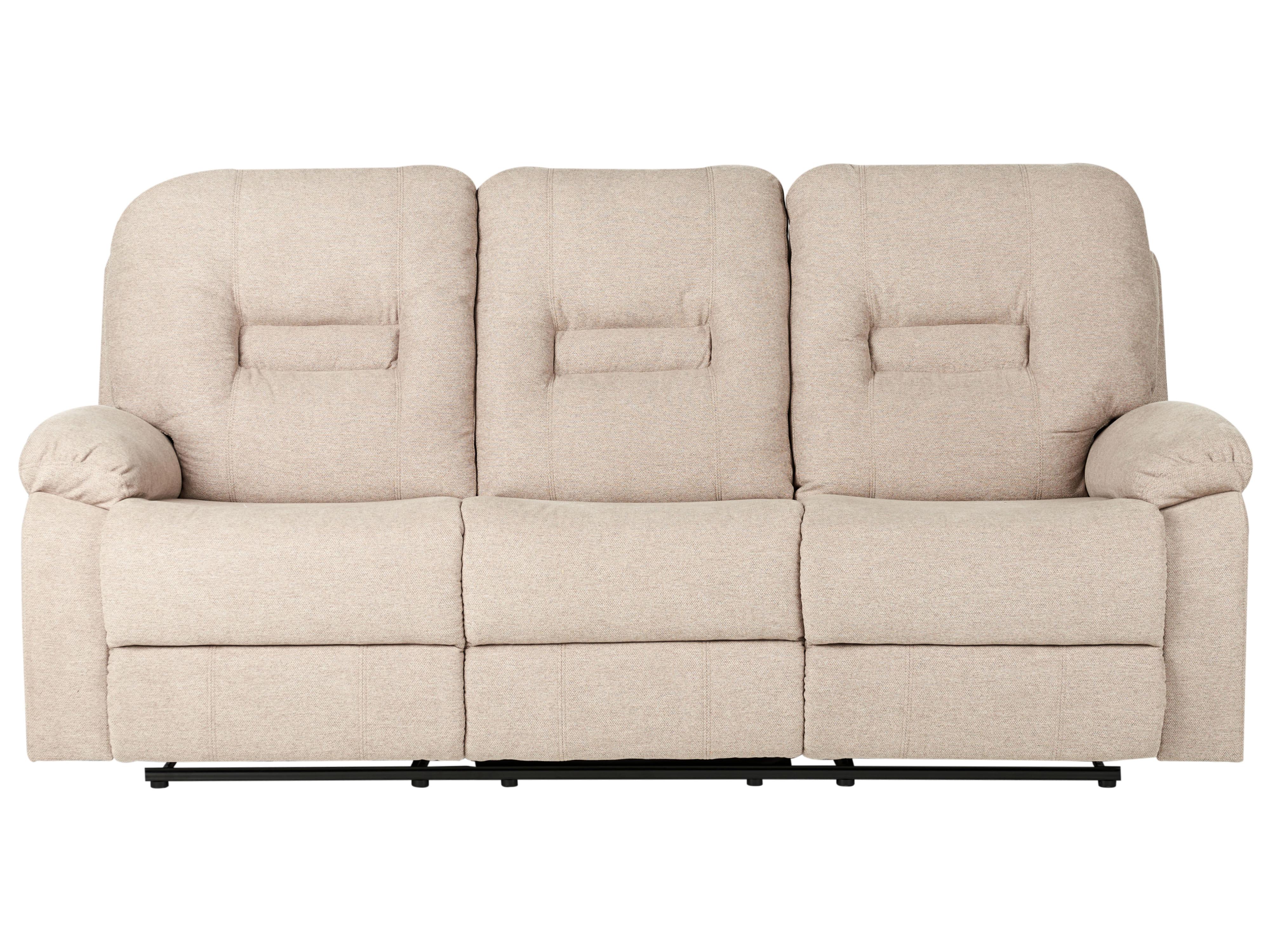 Handmatig verstelbare bank 3-zits BERGEN Stof Beige
