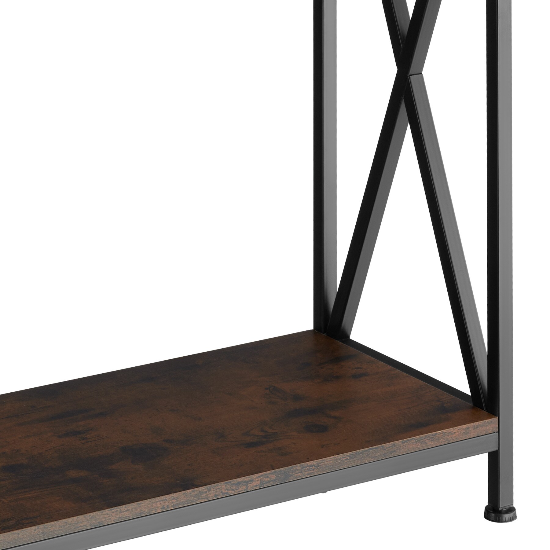tectake® Konsolentisch, Industrial Style, mit 2 Ablagen und seitliche X-Streben, 100 x 35 x 80,5 cm