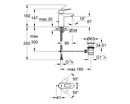 GROHE BAULOOP wastafelmengkraan, chroom 23335000
