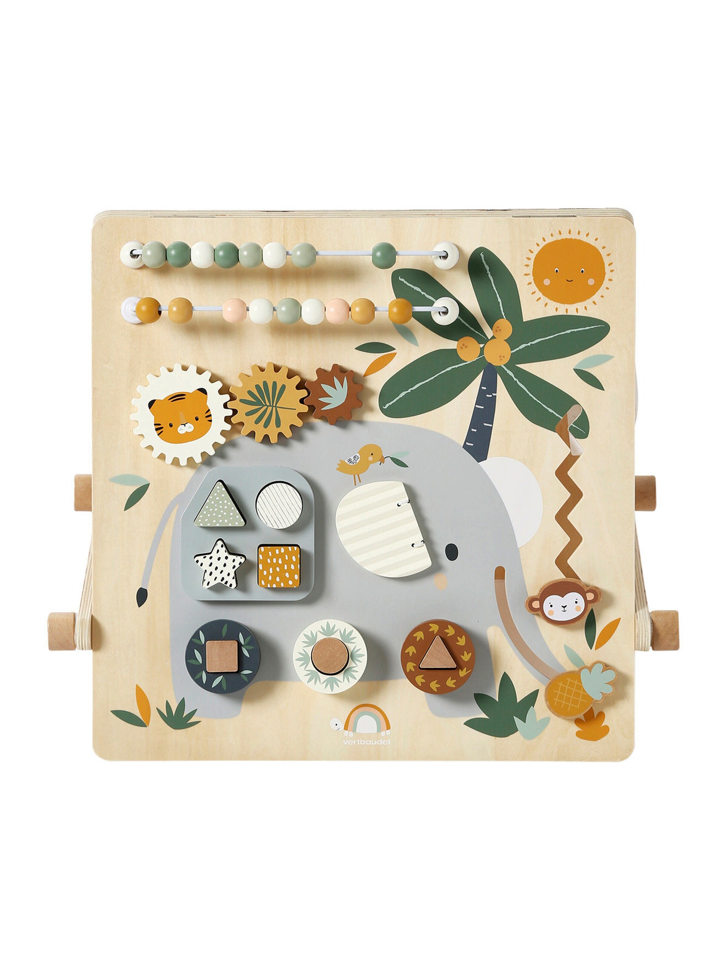 Vertbaudet Baby Activity-Tafel TANSANIA aus Holz FSC®, wendbar weiß