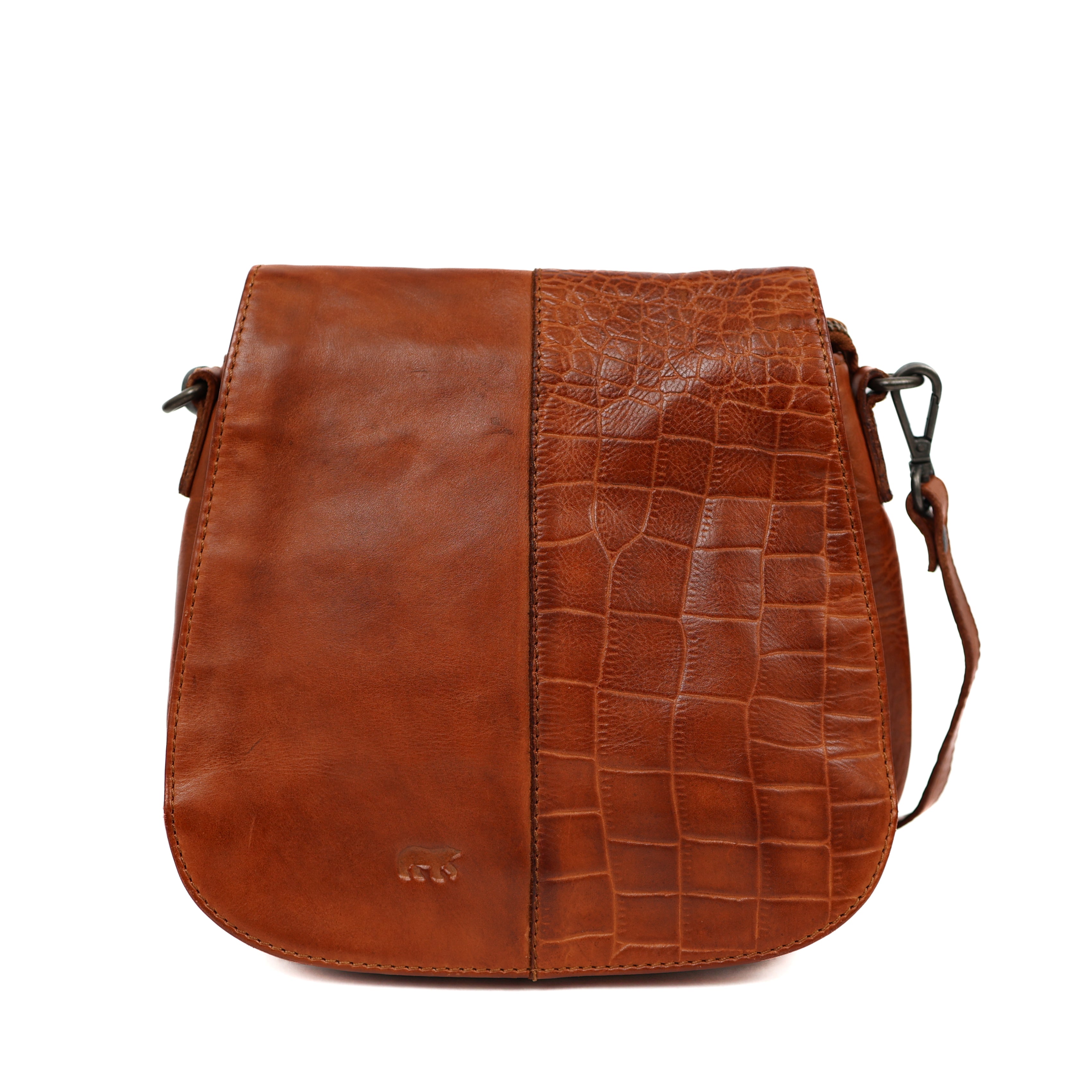 Schoudertasje 'Jennie' cognac croco Cognac