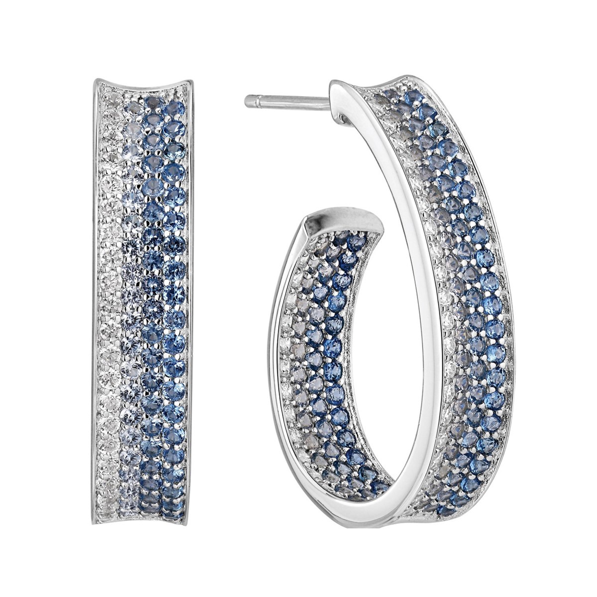 Boucles d'oreilles SIF JAKOBS FELLINE CONCAVOOxydes de zirconium bleus