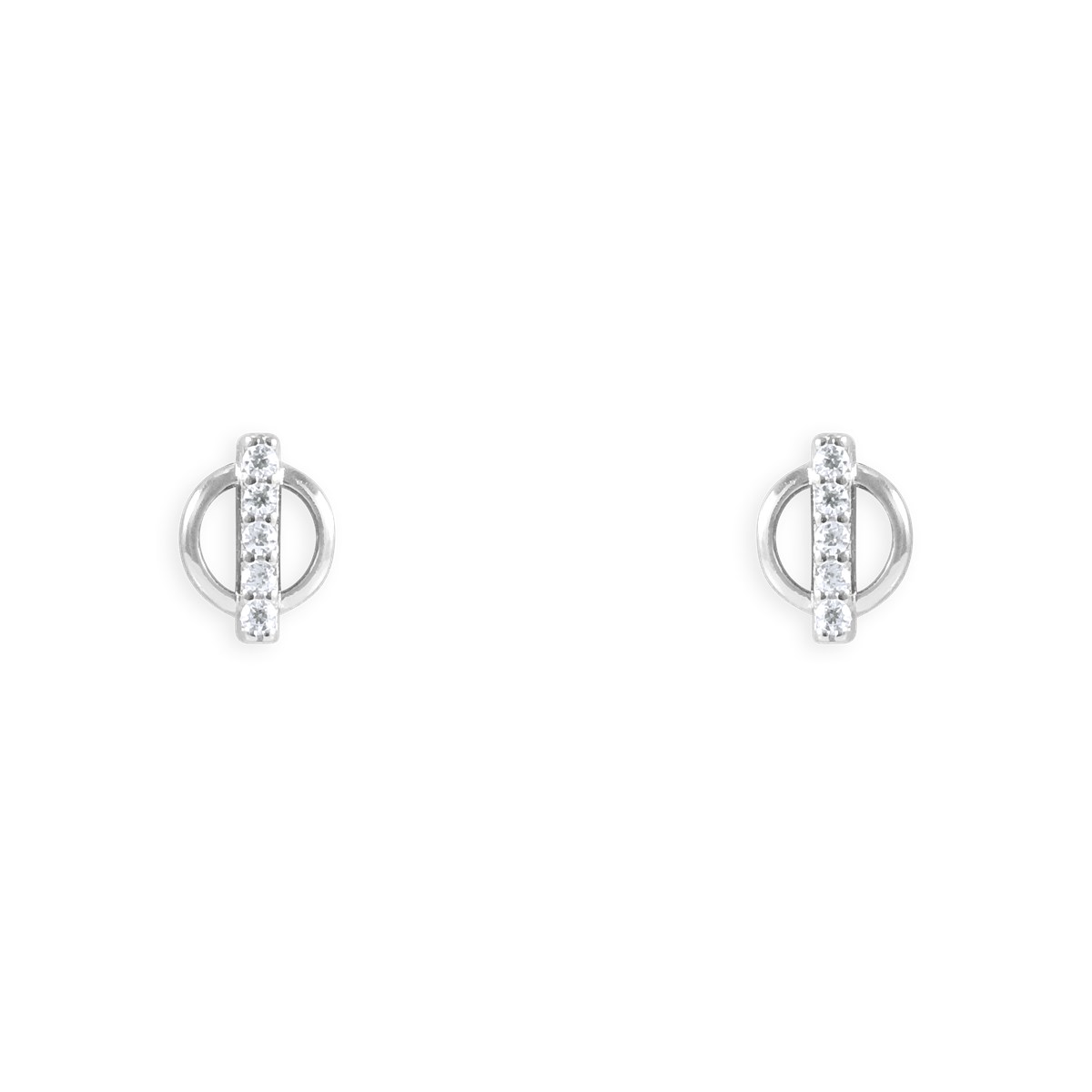 Boucles d'oreilles en argent 925 rhodié avec oxydes de zirconium