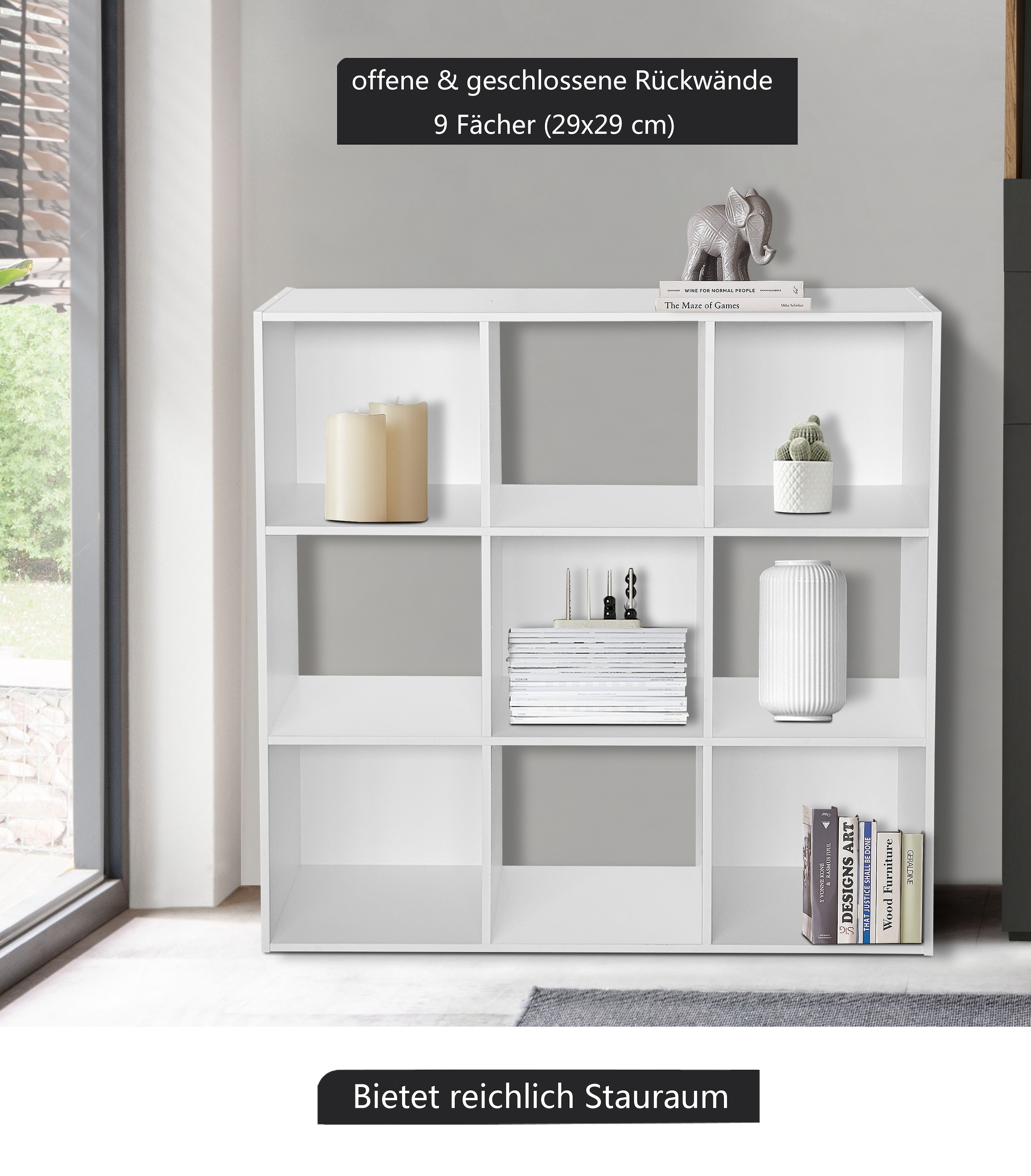 INOSIGN Aktenregal »Nahuel« Bücherregal, Würfelregal im modernen Design, B 91 x H 91 cm