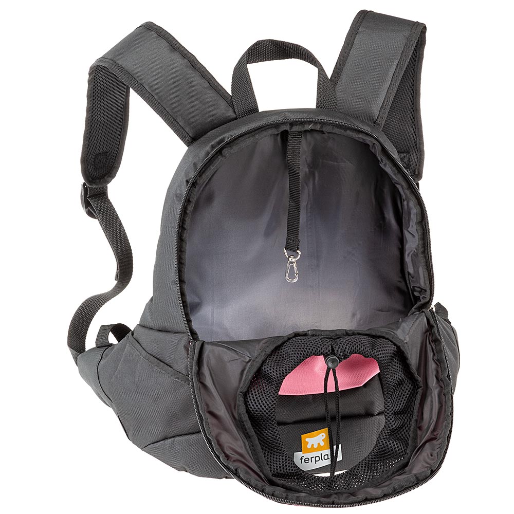 Sac à dos transport pour petits chiens kangoo small, épaules rembourrées, matériau robuste et durable, rose