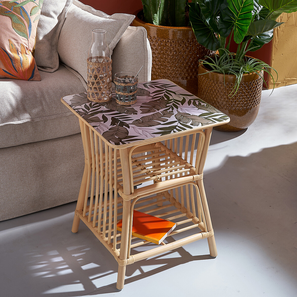 LA REDOUTE INTERIEURS<br>Mesa lateral de rattan, Naturo
