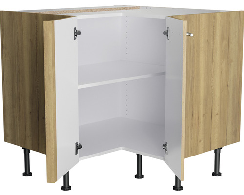 Optifit hoekonderkast Erik290 BxDxH 90x58,4x87 cm wild eiken structuur mat gedemonteerd scharnier omkeerbaar (links of rechts te monteren)