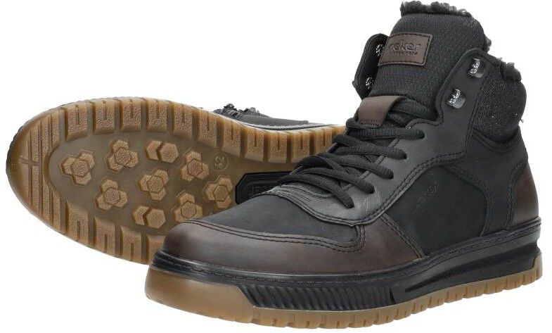 Rieker Veterschoenen Hoog zwart