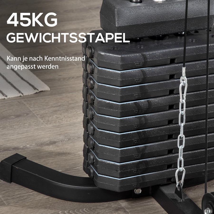HOMCOM Kraftstation mit Gewichte schwarz