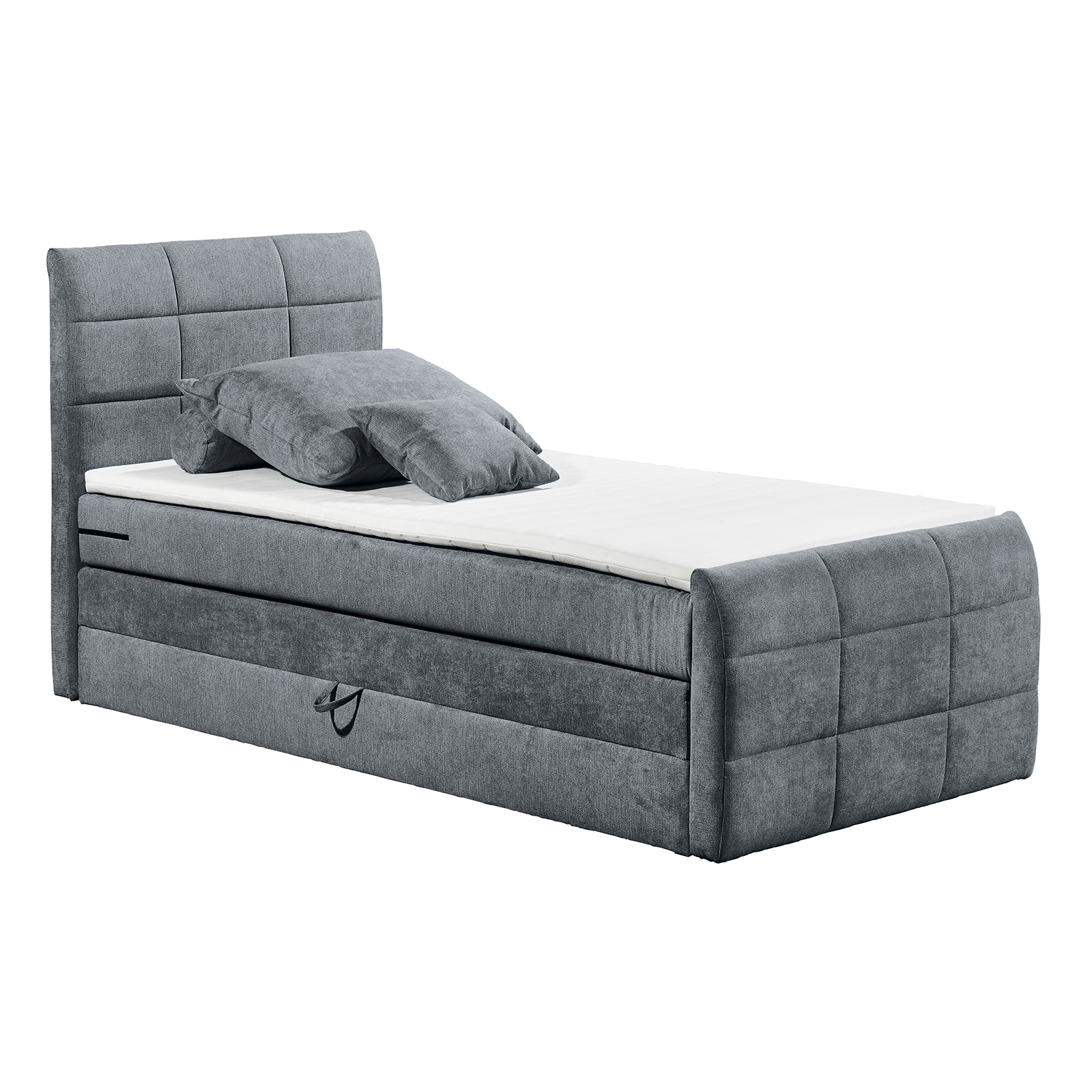 Boxspringbett - anthrazit - H2 - 100x200 cm