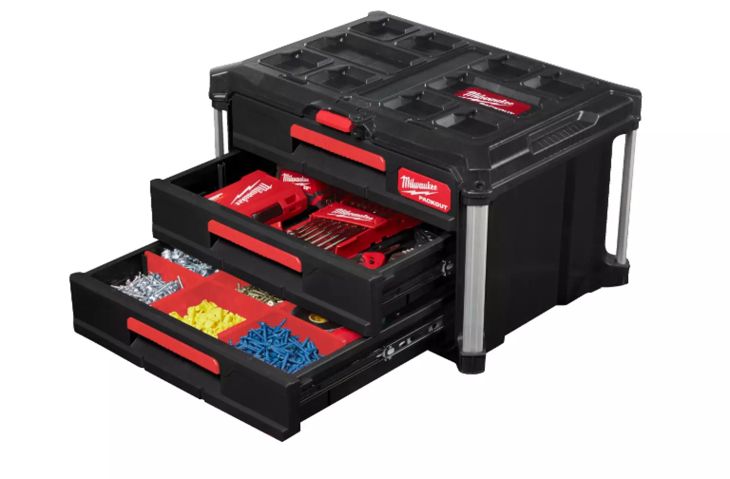Milwaukee 4932472130 Packout gereedschapskoffer met 3 lades