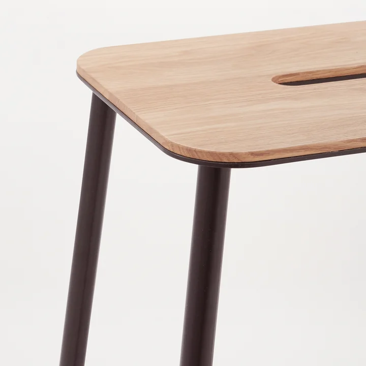 Frama - Adam Hocker, H 50 cm, Eiche geölt / schwarz