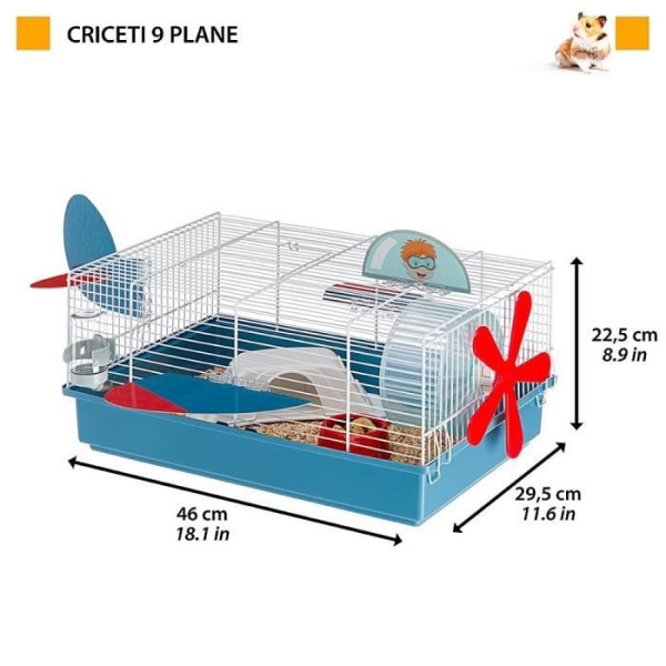 Criceti 9 cage ludique pour hamsters - theme avion