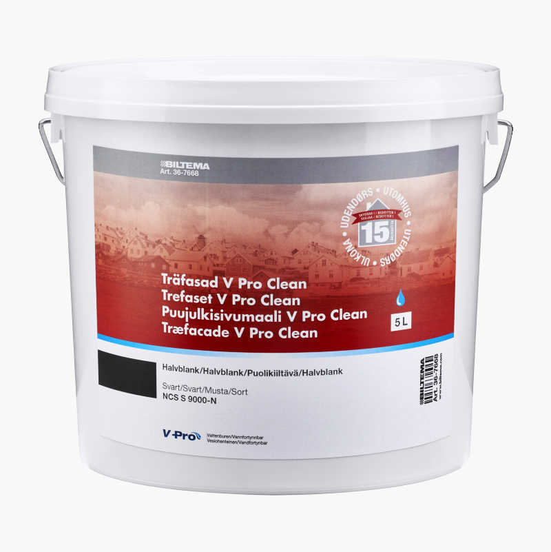 Trefasade V Pro Clean, sort, 5 liter