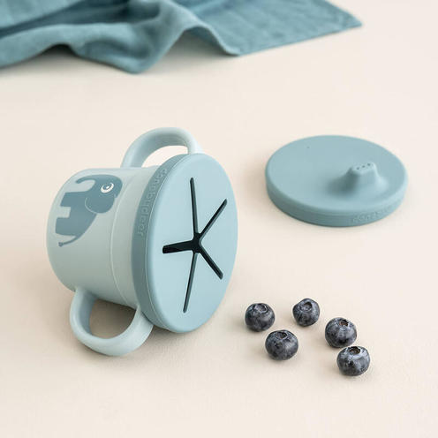 Foodie Tasse d'Apprentissage & Snack Elphee Bleu - DONE BY DEER