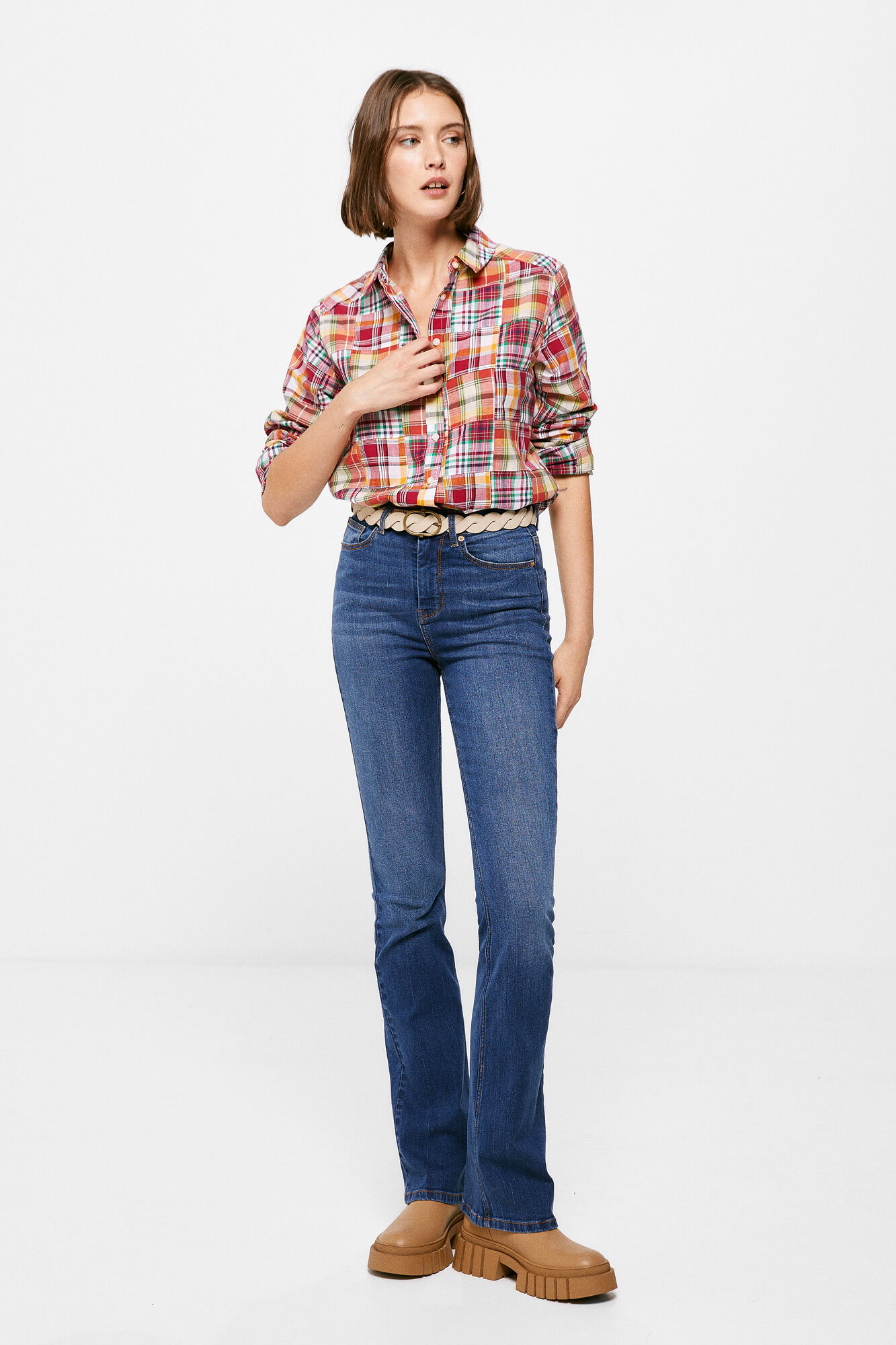 Blusa xadrez patchwork