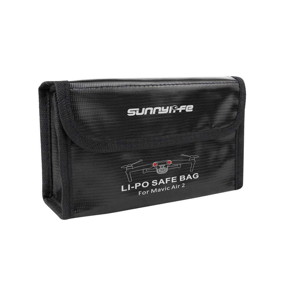 (16.5x11cm) 3-fach Explosionsgeschützte Batterie Aufbewahrungs Tasche für DJI Mavic Air 2S / Mavic Air 2 Drohnen Akku - Schwarz