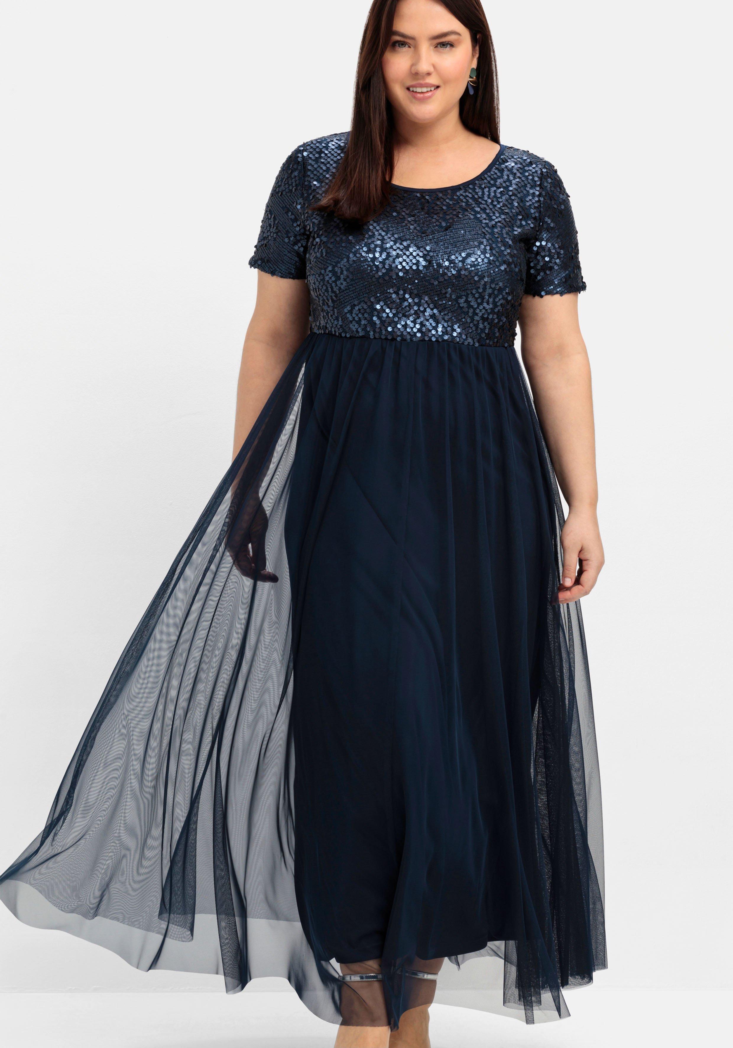 Abendkleid in A-Linie, mit Pailletten