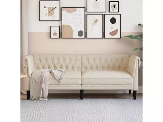 Canapé Chesterfield 3 places lin