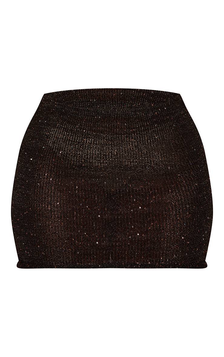 Noir Mini-jupe Tricotée À Paillettes Petite