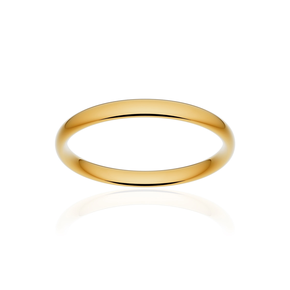 Alliance or 375 jaune poli demi-jonc confort 2,5mm