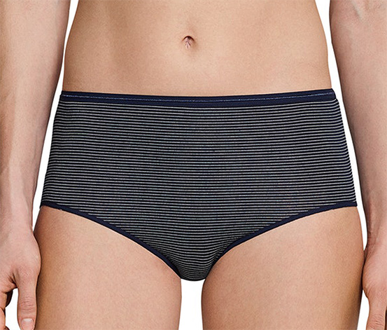 2 SCHIESSER Midislips mit Modal, dunkelblau, Streifen