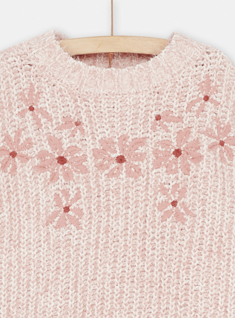 Pull rose à manches longues