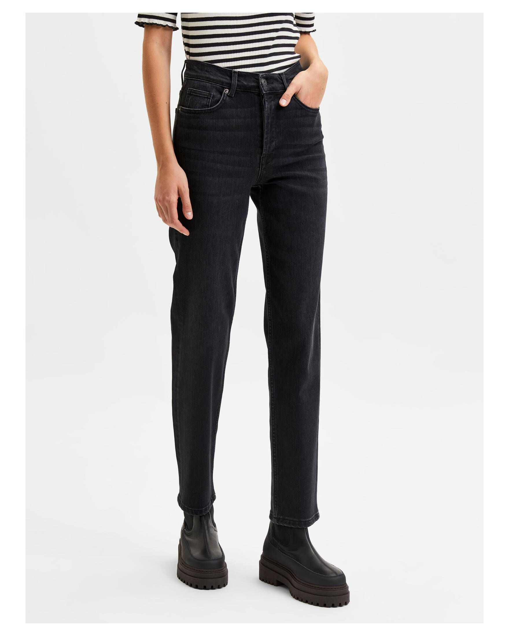 Selected Femme| Damen Jeans SLFMARIE HW STRAIGHT