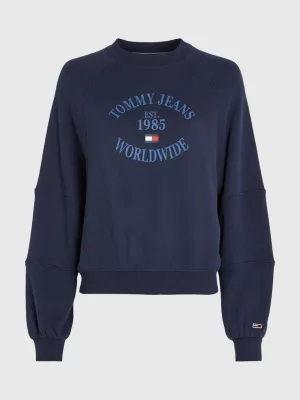 Moletom com mangas raglan e modelagem relaxada com logo