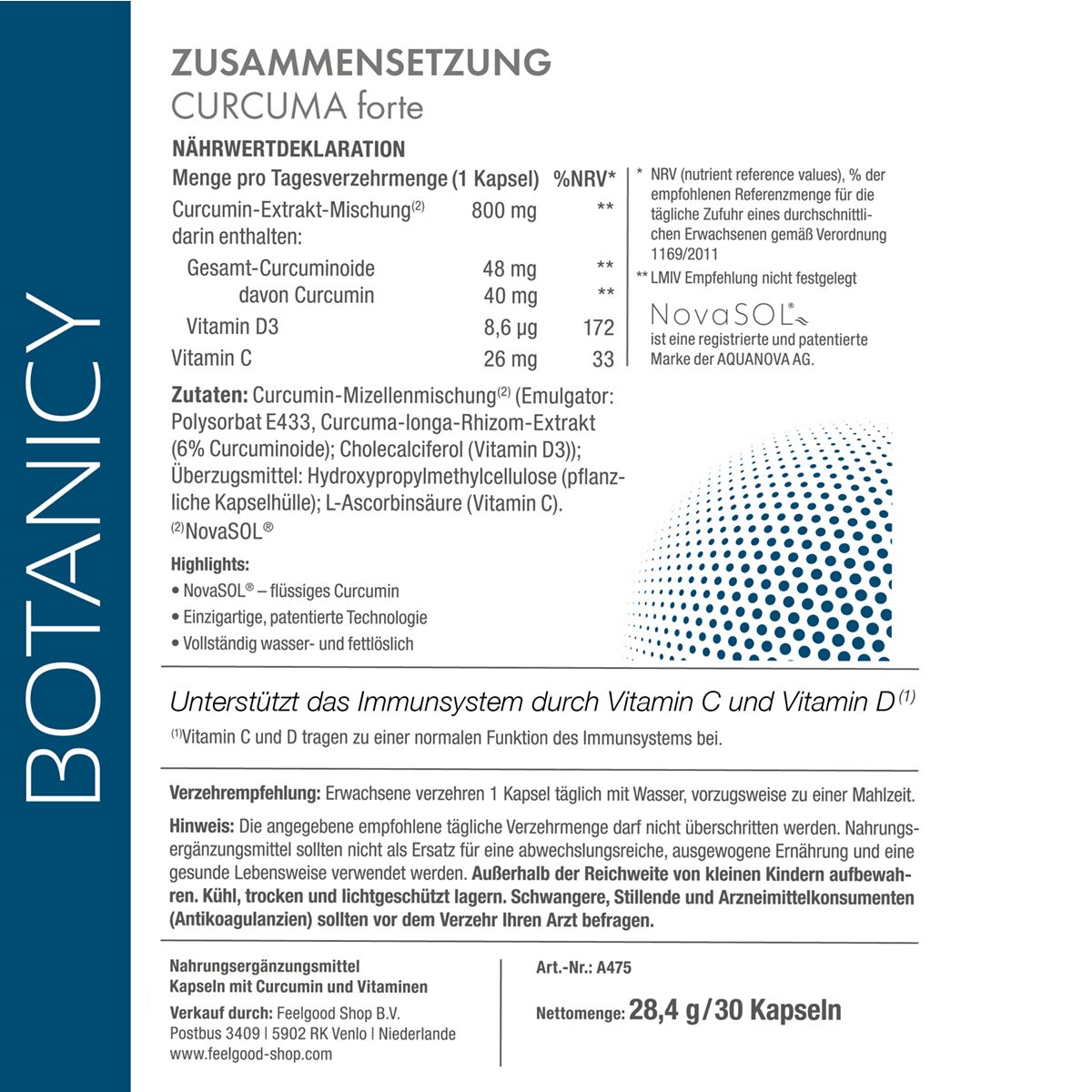 CURCUMA forte mit NovaSol Curcumin