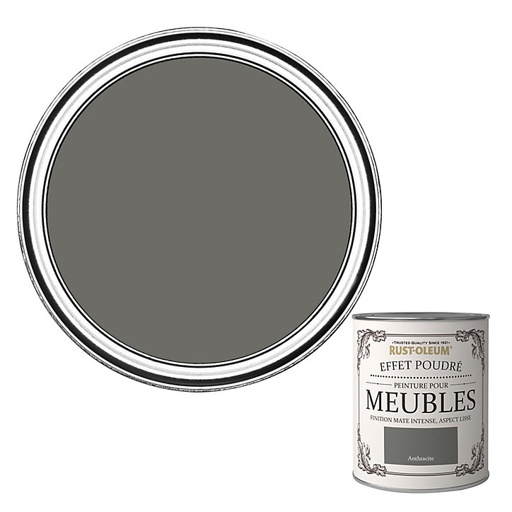 Peinture pour meubles Rust-Oleum anthracite effet poudré mat intense 0,75L