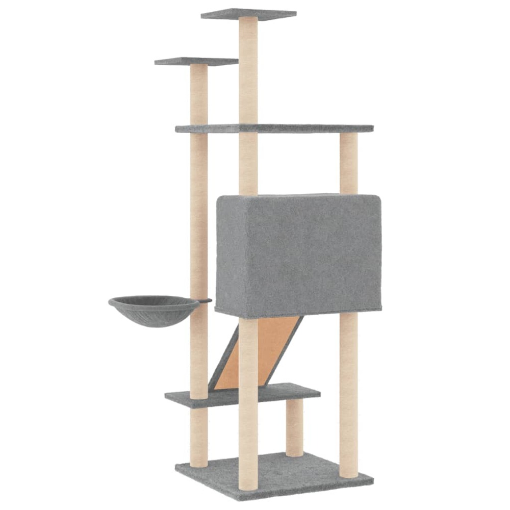 Arbre à chat avec griffoirs en sisal gris clair 153 cm