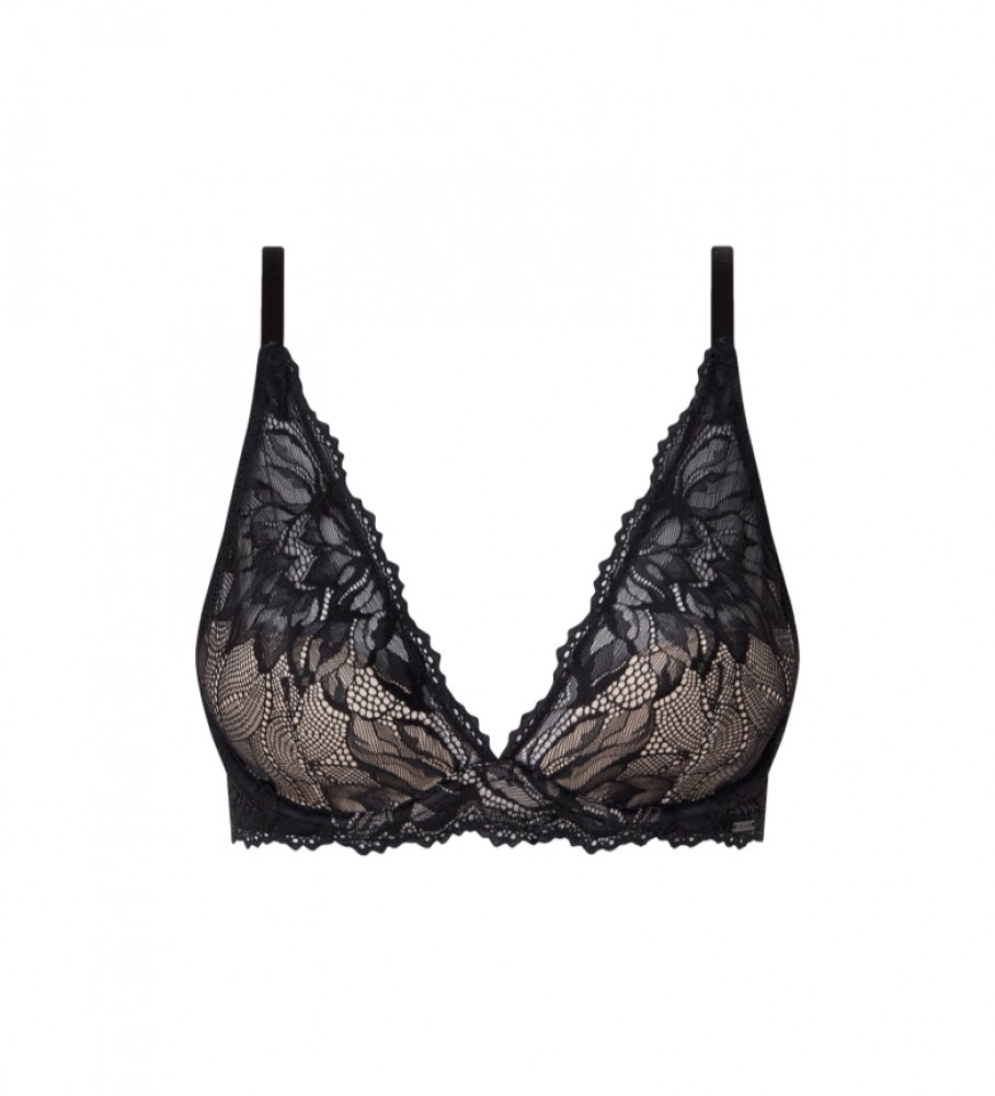 Sutiã Calvin Klein Seductive Comfort de corte baixo, preto