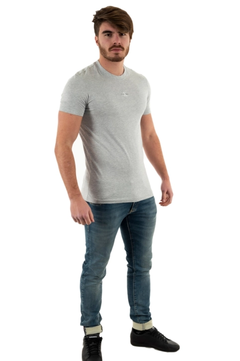 tee shirt calvin klein jeans micro monologo tee p01 light grey heather