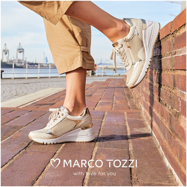 MARCO TOZZI Keilsneaker  , Freizeitschuh, Halbschuh, Schnürschuh in veganer Verarbeitung